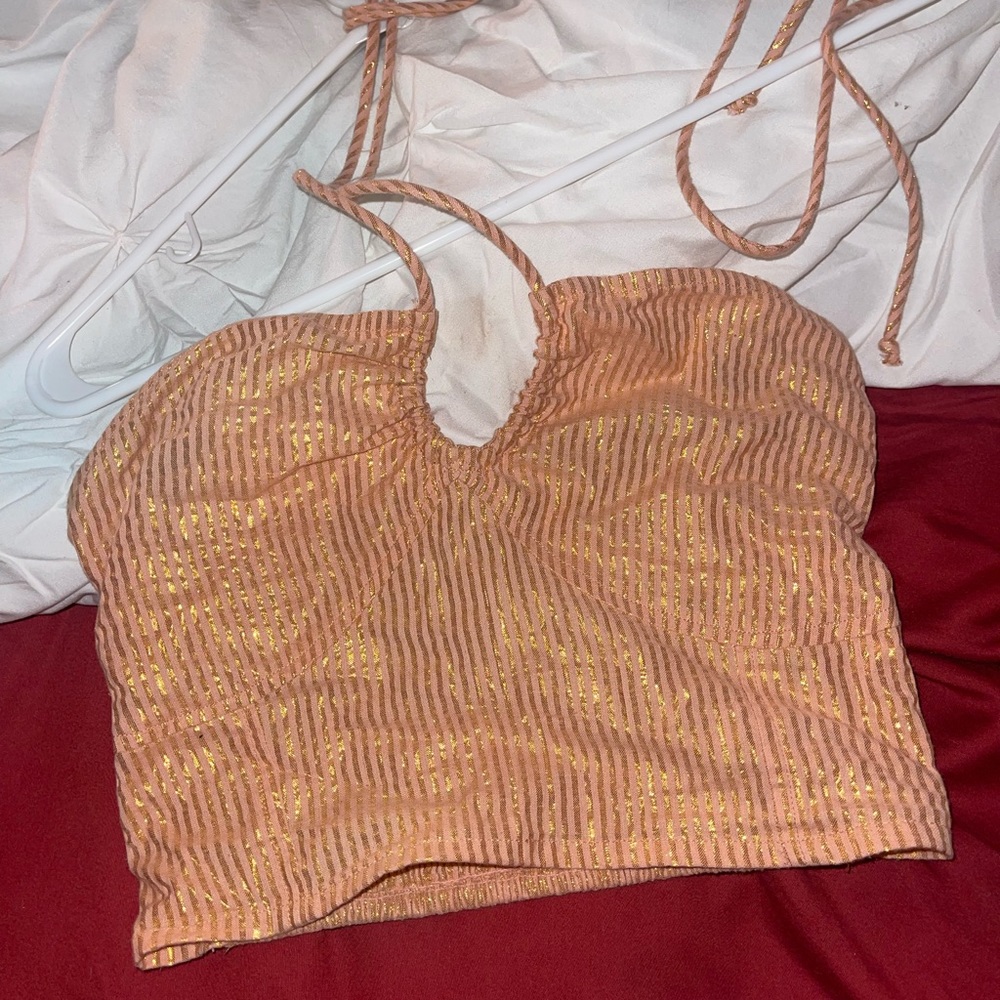 Jens pirate booty orange shiny top